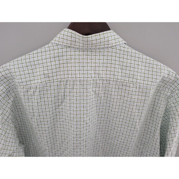 Jack Stone by Thomas Dean Dress Shirt Men's Size XL Green Plaid Patterned Cuff - Picture 6 of 16